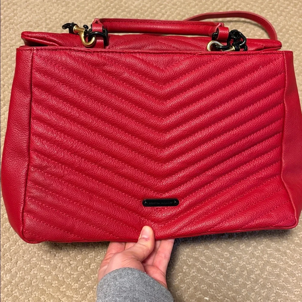 Rebecca Minkoff Red Quilted Satchel with Black Hardware - Picture 3 of 14